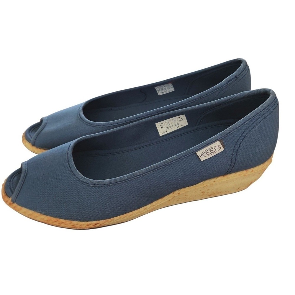 Keen Cortona Peep‎ Toe Wedge Shoes Teal Blue Size 9.5  Casual Comfort